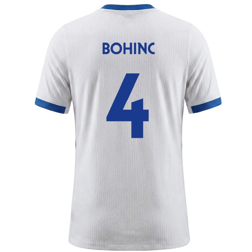 Danxen Män Slovenien Lev Bohinc #4 Vit Blå Hemmatröja Matchtröjor 26-28 Tröjor T-Tröja