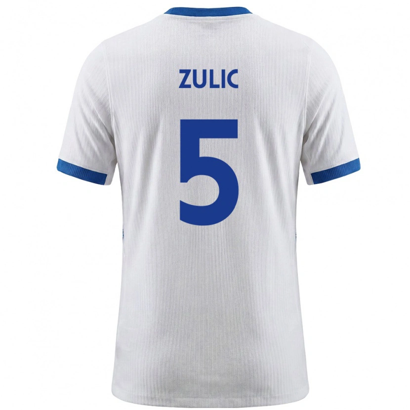 Danxen Män Slovenien Anel Zulic #5 Vit Blå Hemmatröja Matchtröjor 26-28 Tröjor T-Tröja