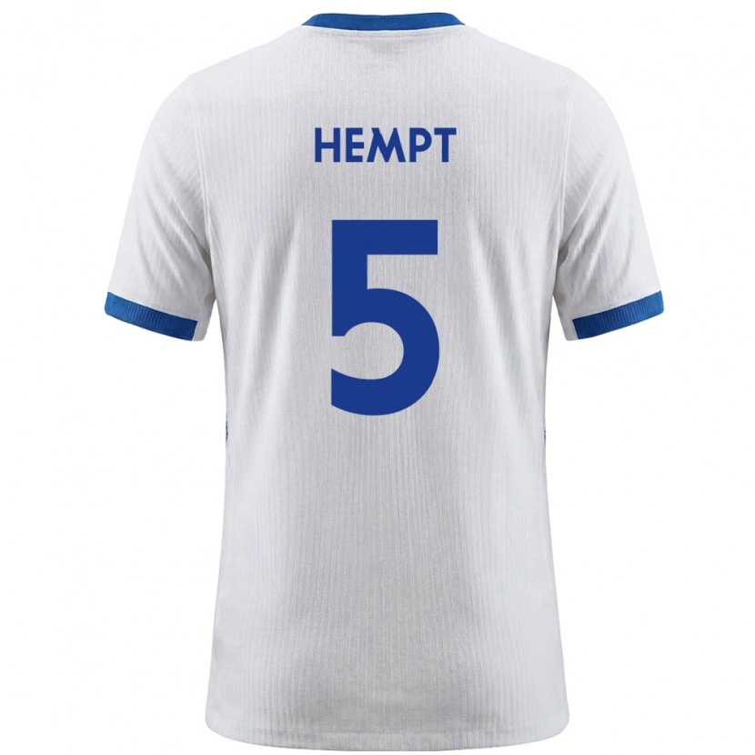 Danxen Män Slovenien Lukas Hempt #5 Vit Blå Hemmatröja Matchtröjor 26-28 Tröjor T-Tröja