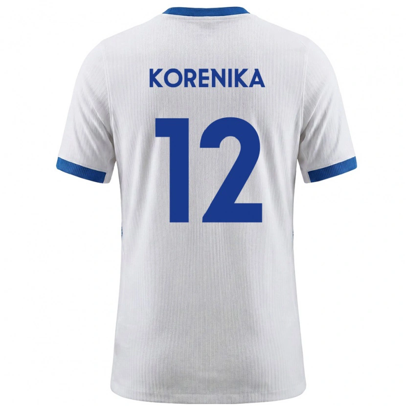 Danxen Män Slovenien Matej Korenika #12 Vit Blå Hemmatröja Matchtröjor 26-28 Tröjor T-Tröja