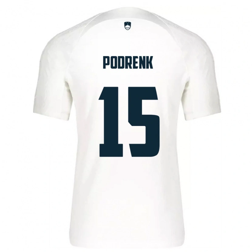 Danxen Män Slovenien Nik Podrenk #15 Vit Blå Hemmatröja Matchtröjor 26-28 Tröjor T-Tröja