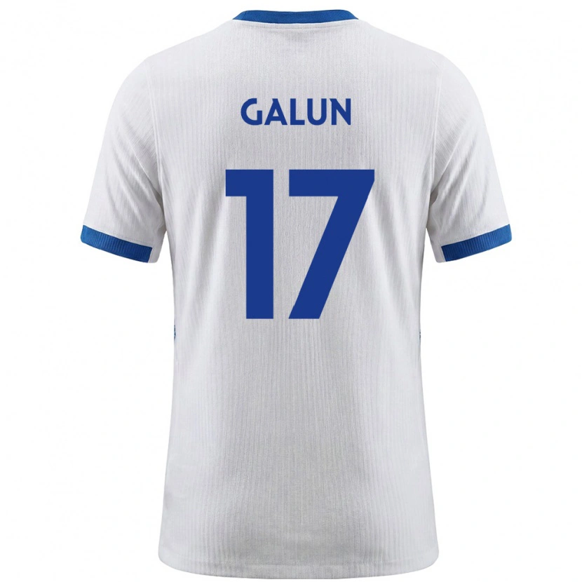Danxen Män Slovenien Damian Galun #17 Vit Blå Hemmatröja Matchtröjor 26-28 Tröjor T-Tröja