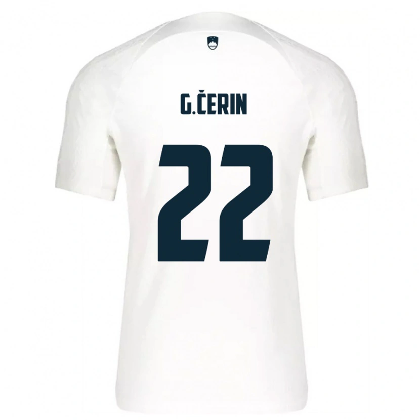 Danxen Män Slovenien Adam Gnezda Cerin #22 Vit Blå Hemmatröja Matchtröjor 26-28 Tröjor T-Tröja