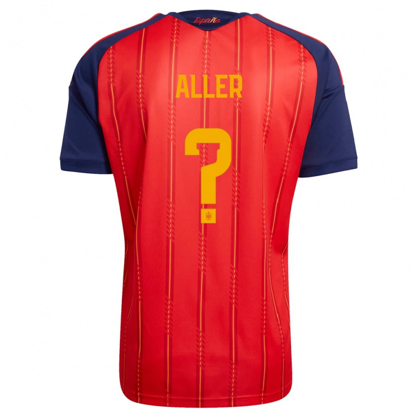 Danxen Män Spanien Eder Aller #0 Röd Marin Gul Hemmatröja Matchtröjor 26-28 Tröjor T-Tröja