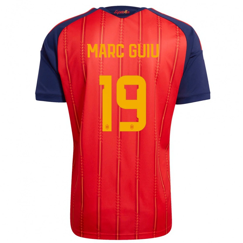 Danxen Män Spanien Marc Guiu #19 Röd Marin Gul Hemmatröja Matchtröjor 26-28 Tröjor T-Tröja