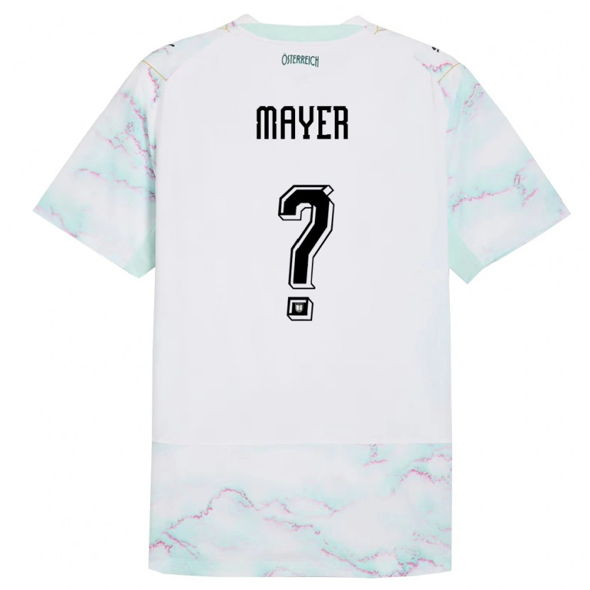 Danxen Män Österrike Jonas Mayer #0 Vit Grön Guld Bortatröja Matchtröjor 26-28 Tröjor T-Tröja