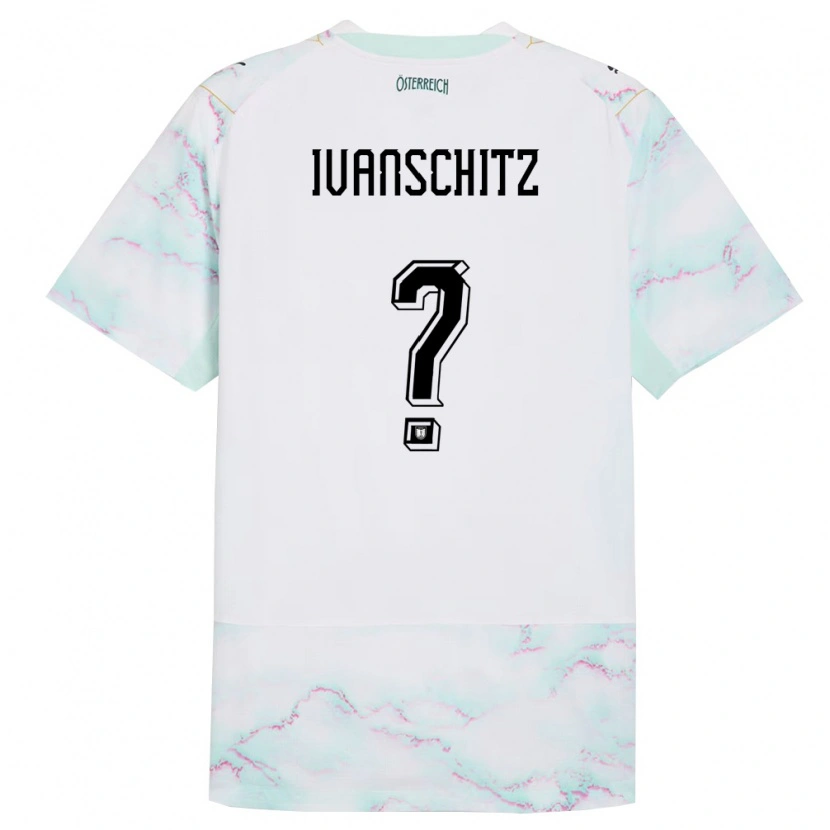 Danxen Män Österrike Ilia Ivanschitz #0 Vit Grön Guld Bortatröja Matchtröjor 26-28 Tröjor T-Tröja