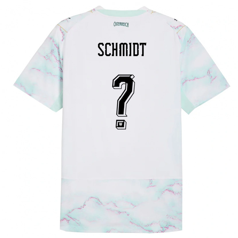 Danxen Män Österrike Moritz Schmidt #0 Vit Grön Guld Bortatröja Matchtröjor 26-28 Tröjor T-Tröja
