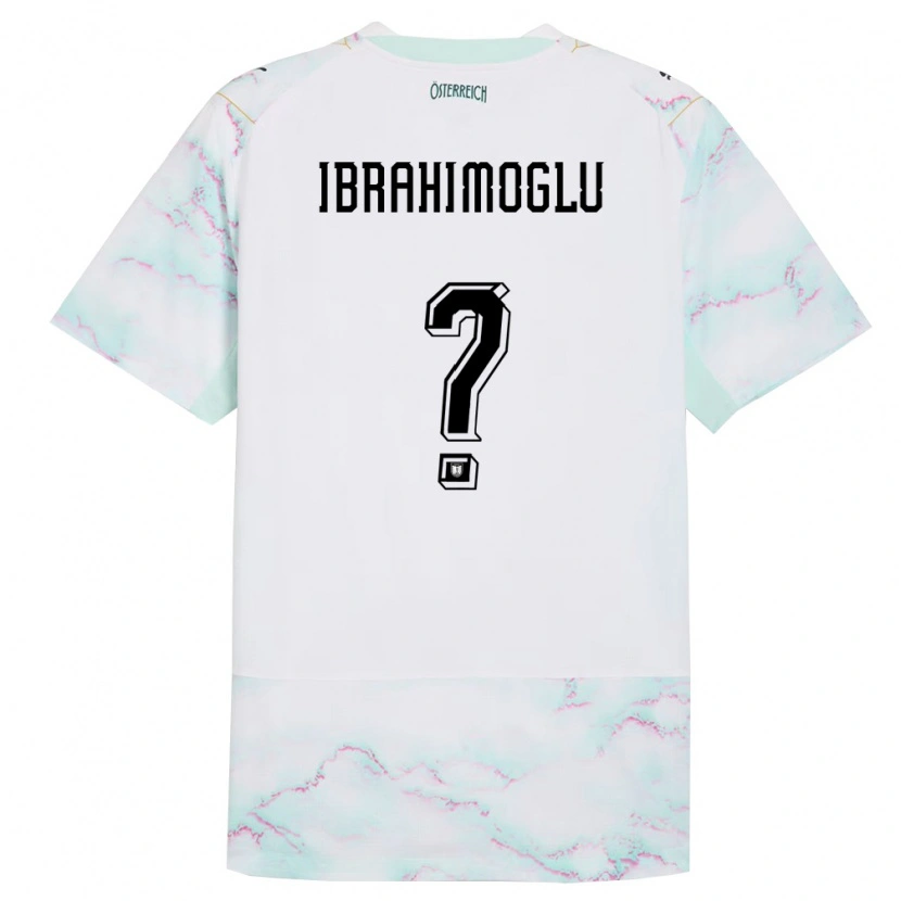 Danxen Män Österrike Mücahit Ibrahimoglu #0 Vit Grön Guld Bortatröja Matchtröjor 26-28 Tröjor T-Tröja