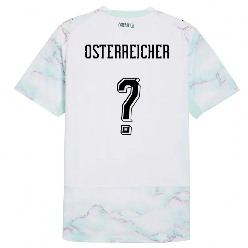 Danxen Män Österrike Marijan Österreicher #0 Vit Grön Guld Bortatröja Matchtröjor 26-28 Tröjor T-Tröja