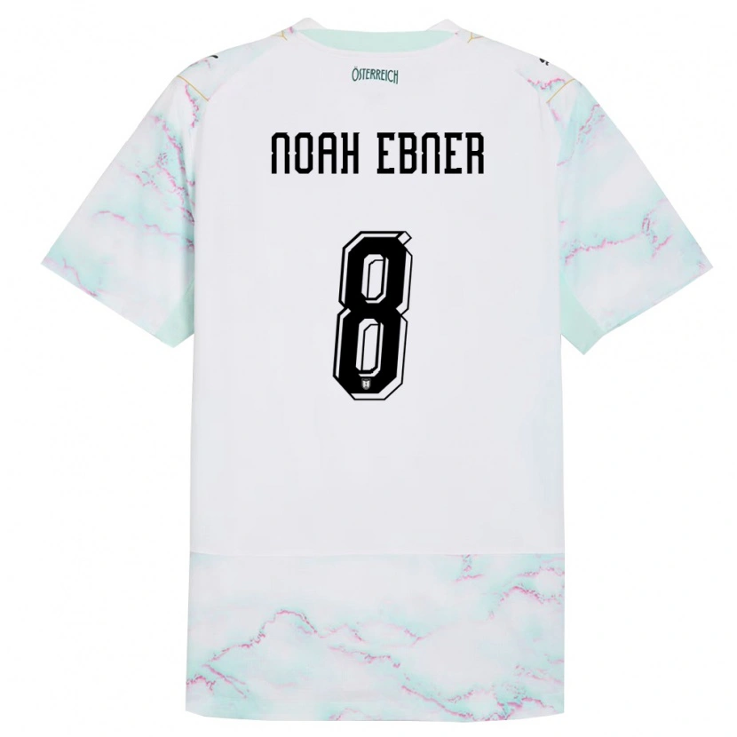 Danxen Män Österrike Noah Ebner #8 Vit Grön Guld Bortatröja Matchtröjor 26-28 Tröjor T-Tröja