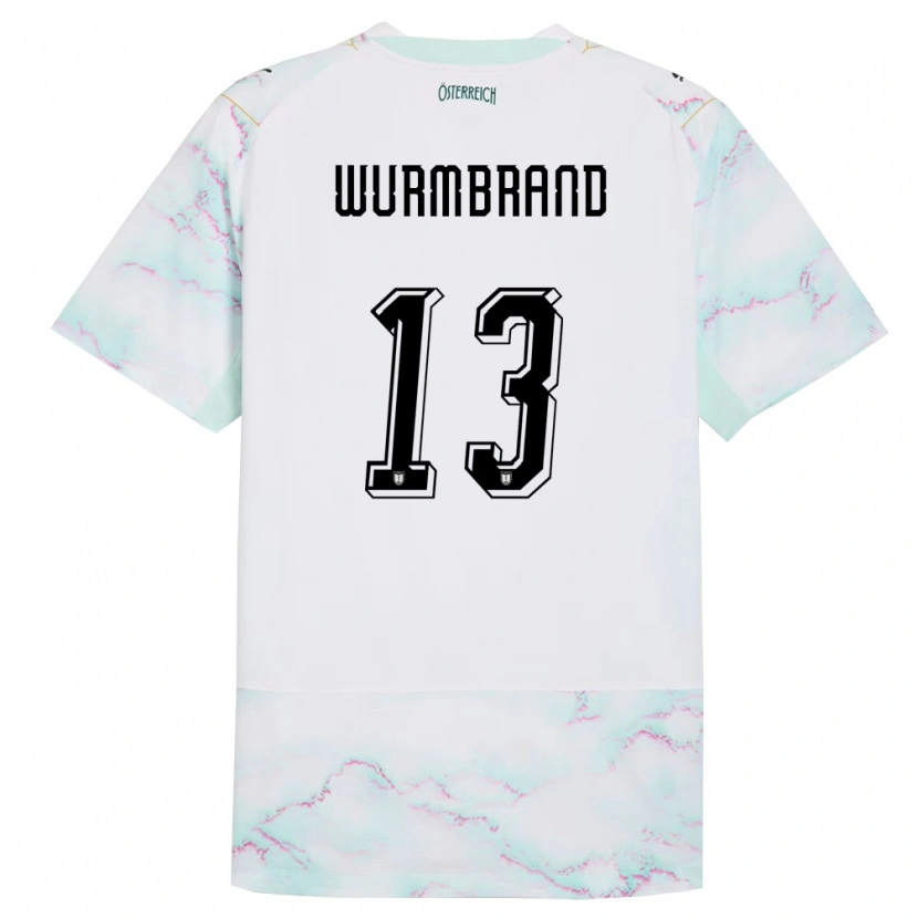 Danxen Män Österrike Nikolaus Wurmbrand #13 Vit Grön Guld Bortatröja Matchtröjor 26-28 Tröjor T-Tröja