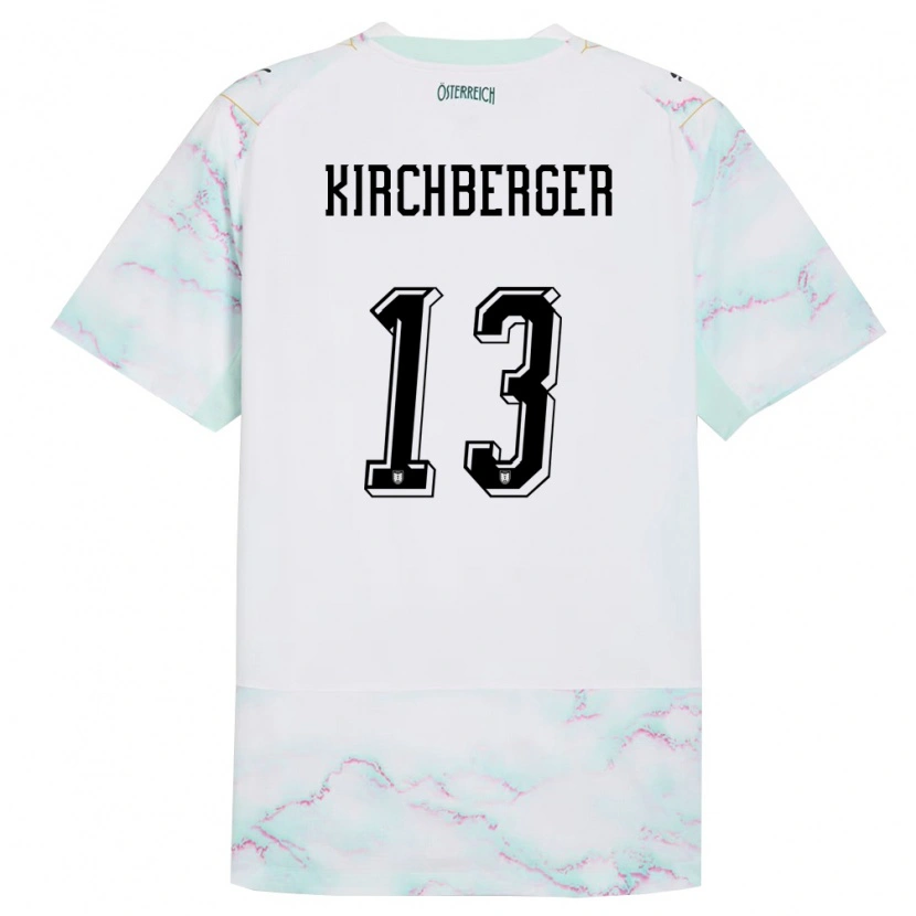 Danxen Män Österrike Virginia Kirchberger #13 Vit Grön Guld Bortatröja Matchtröjor 26-28 Tröjor T-Tröja