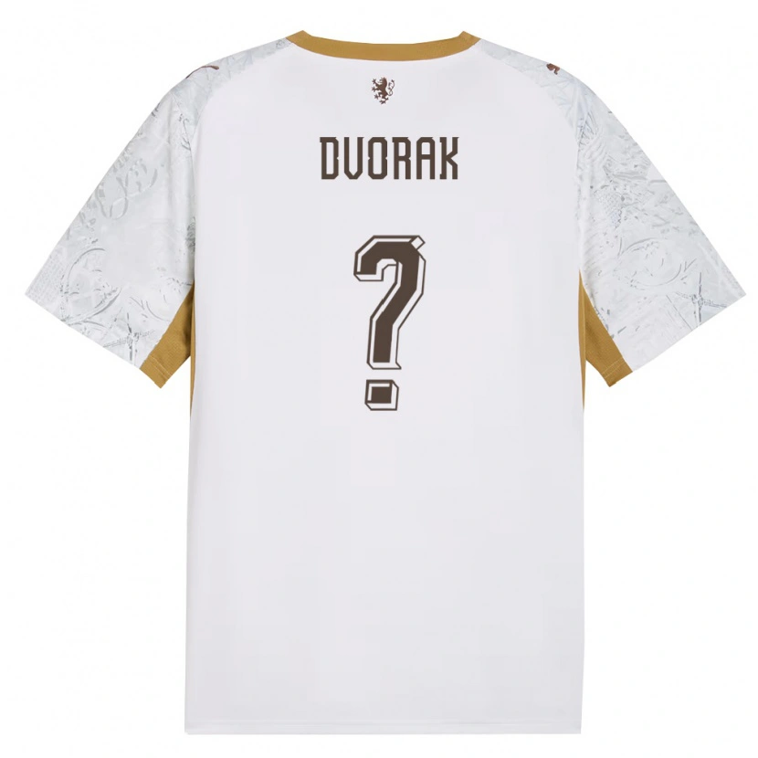 Danxen Män Tjeckien Adam Dvorak #0 Off-White Guld Grå Bortatröja Matchtröjor 26-28 Tröjor T-Tröja