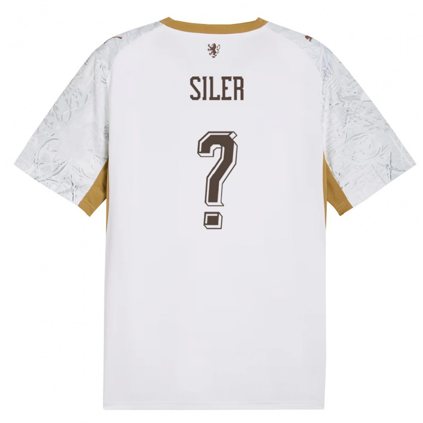 Danxen Män Tjeckien Radek Siler #0 Off-White Guld Grå Bortatröja Matchtröjor 26-28 Tröjor T-Tröja