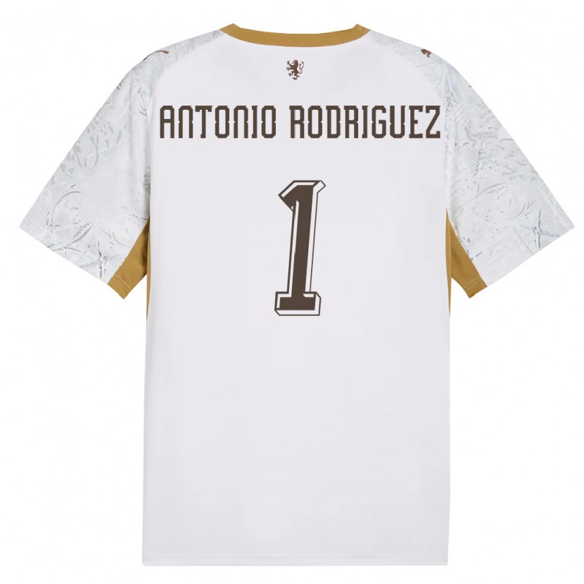 Danxen Män Tjeckien Pedro Antonio Rodriguez #1 Off-White Guld Grå Bortatröja Matchtröjor 26-28 Tröjor T-Tröja