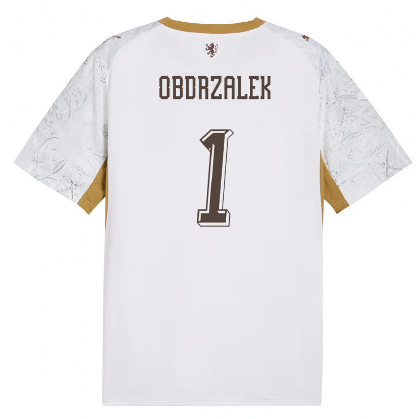 Danxen Män Tjeckien Marek Obdrzalek #1 Off-White Guld Grå Bortatröja Matchtröjor 26-28 Tröjor T-Tröja