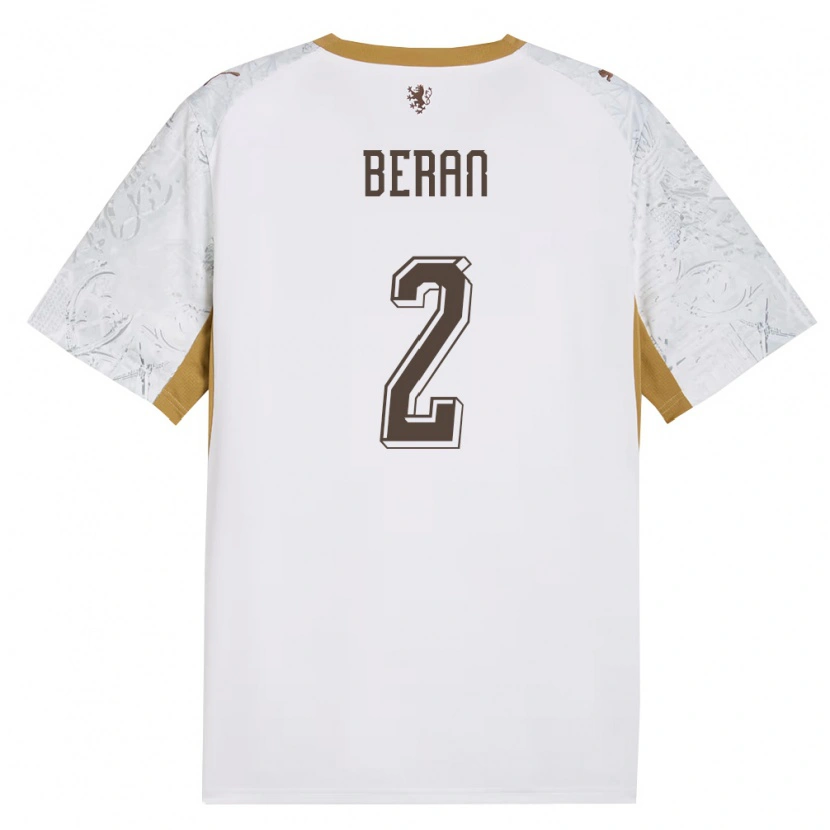 Danxen Män Tjeckien Stepan Beran #2 Off-White Guld Grå Bortatröja Matchtröjor 26-28 Tröjor T-Tröja