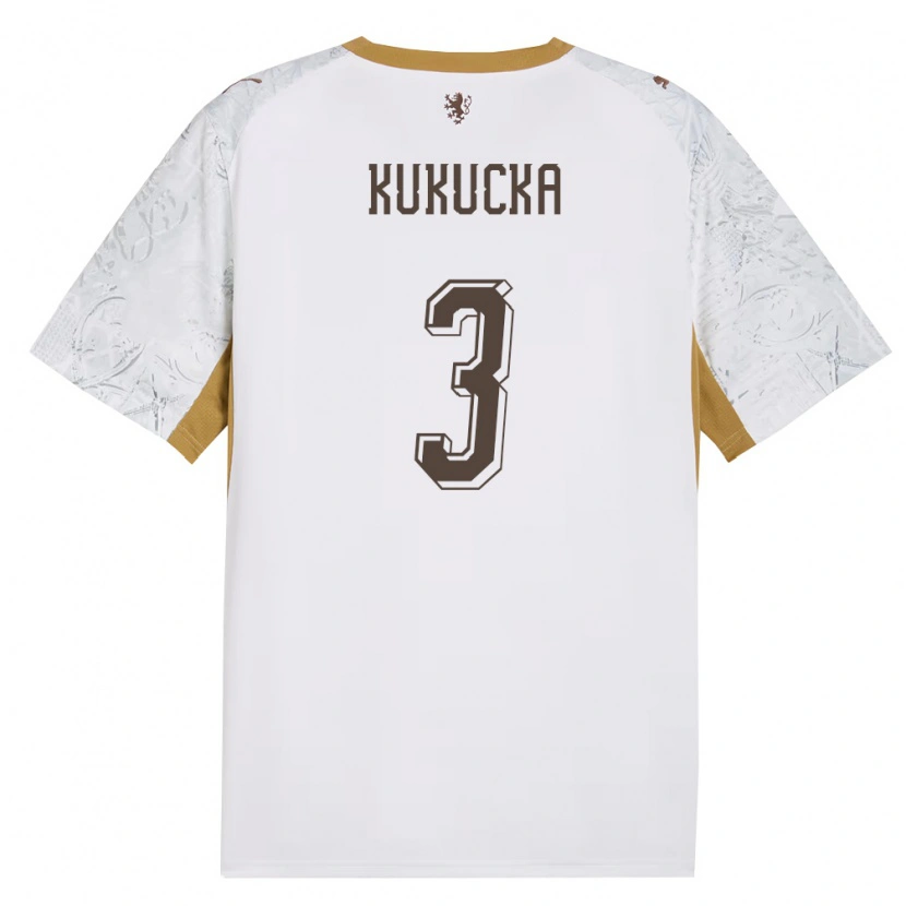 Danxen Män Tjeckien Ondrej Kukucka #3 Off-White Guld Grå Bortatröja Matchtröjor 26-28 Tröjor T-Tröja