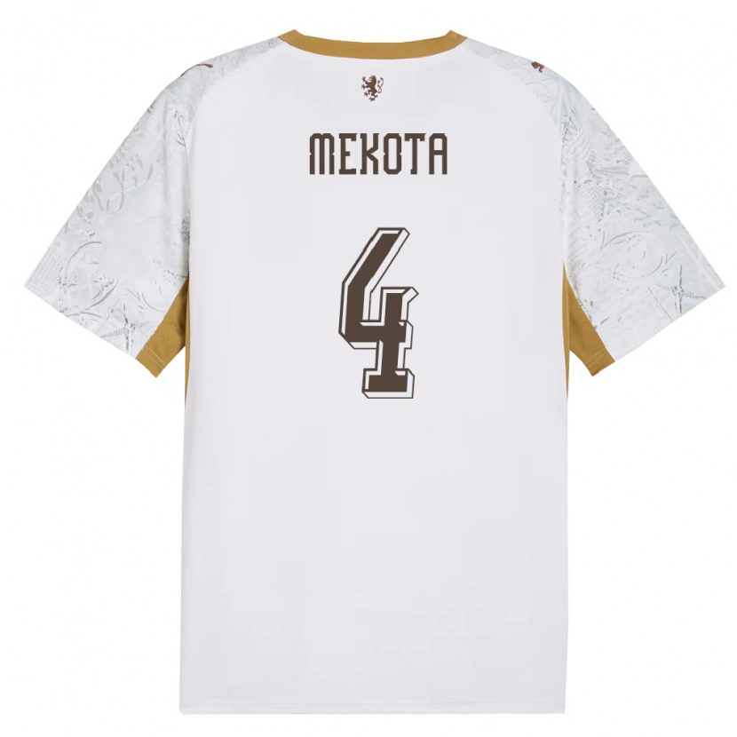 Danxen Män Tjeckien Patrik Mekota #4 Off-White Guld Grå Bortatröja Matchtröjor 26-28 Tröjor T-Tröja