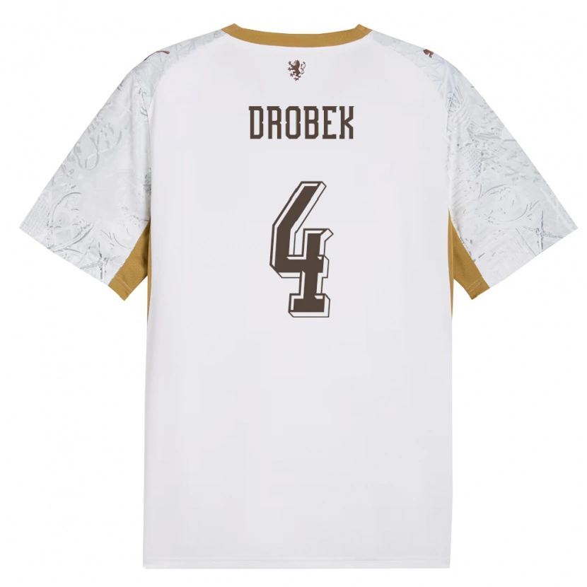 Danxen Män Tjeckien Ondrej Drobek #4 Off-White Guld Grå Bortatröja Matchtröjor 26-28 Tröjor T-Tröja