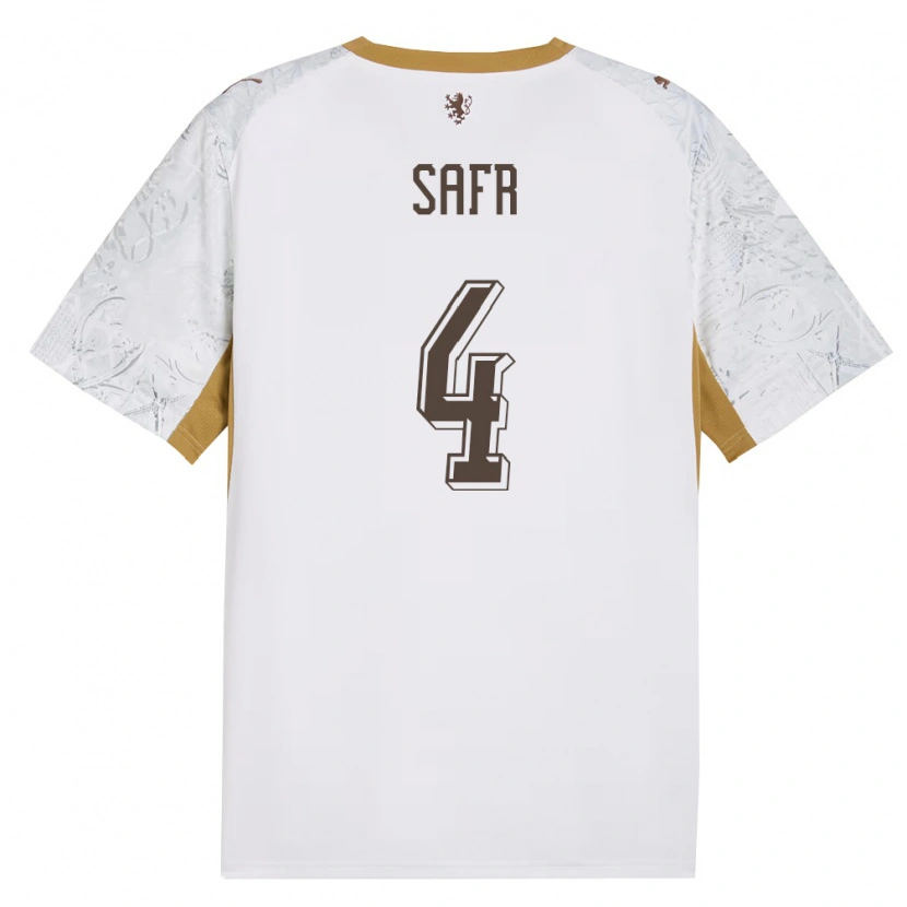 Danxen Män Tjeckien Adam Safr #4 Off-White Guld Grå Bortatröja Matchtröjor 26-28 Tröjor T-Tröja