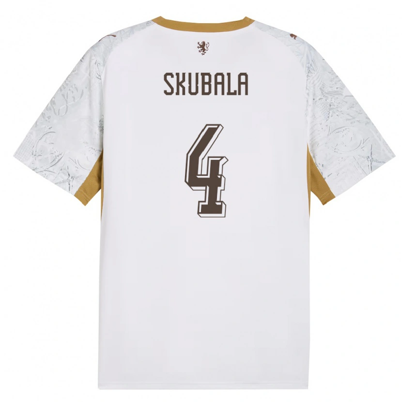 Danxen Män Tjeckien Tomas Skubala #4 Off-White Guld Grå Bortatröja Matchtröjor 26-28 Tröjor T-Tröja