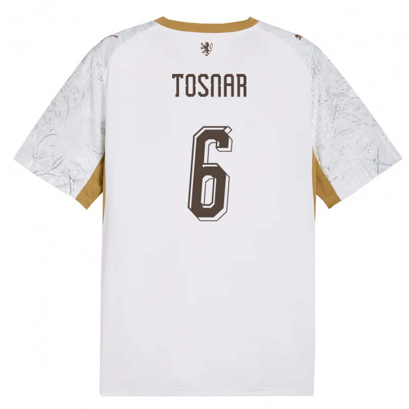 Danxen Män Tjeckien Jakub Tosnar #6 Off-White Guld Grå Bortatröja Matchtröjor 26-28 Tröjor T-Tröja