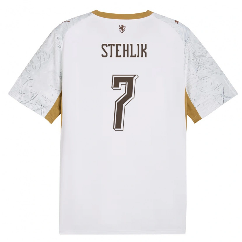 Danxen Män Tjeckien Nikolas Stehlik #7 Off-White Guld Grå Bortatröja Matchtröjor 26-28 Tröjor T-Tröja