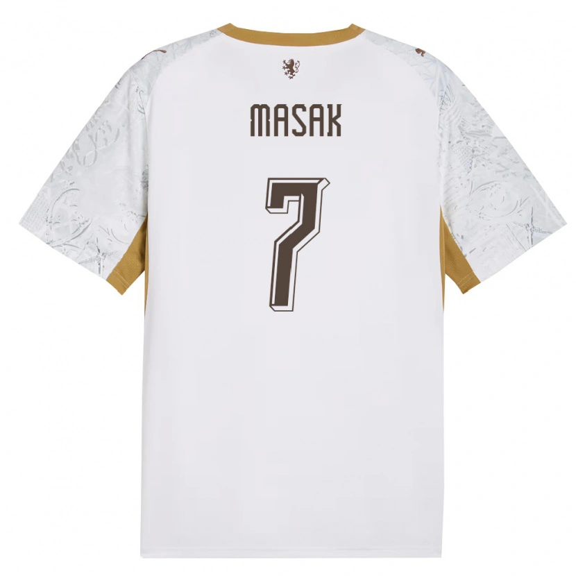 Danxen Män Tjeckien Jan Masak #7 Off-White Guld Grå Bortatröja Matchtröjor 26-28 Tröjor T-Tröja