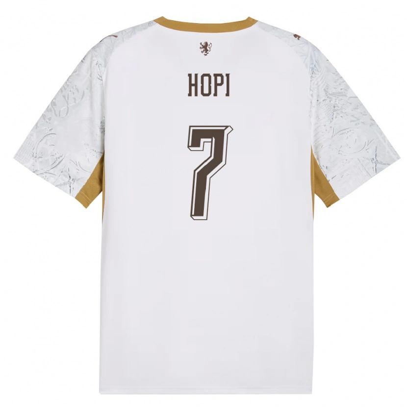 Danxen Män Tjeckien Idris Hopi #7 Off-White Guld Grå Bortatröja Matchtröjor 26-28 Tröjor T-Tröja