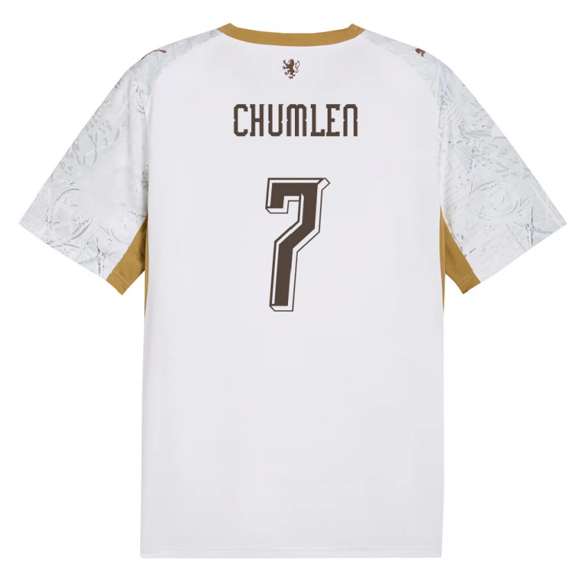 Danxen Män Tjeckien Nicolas Chumlen #7 Off-White Guld Grå Bortatröja Matchtröjor 26-28 Tröjor T-Tröja