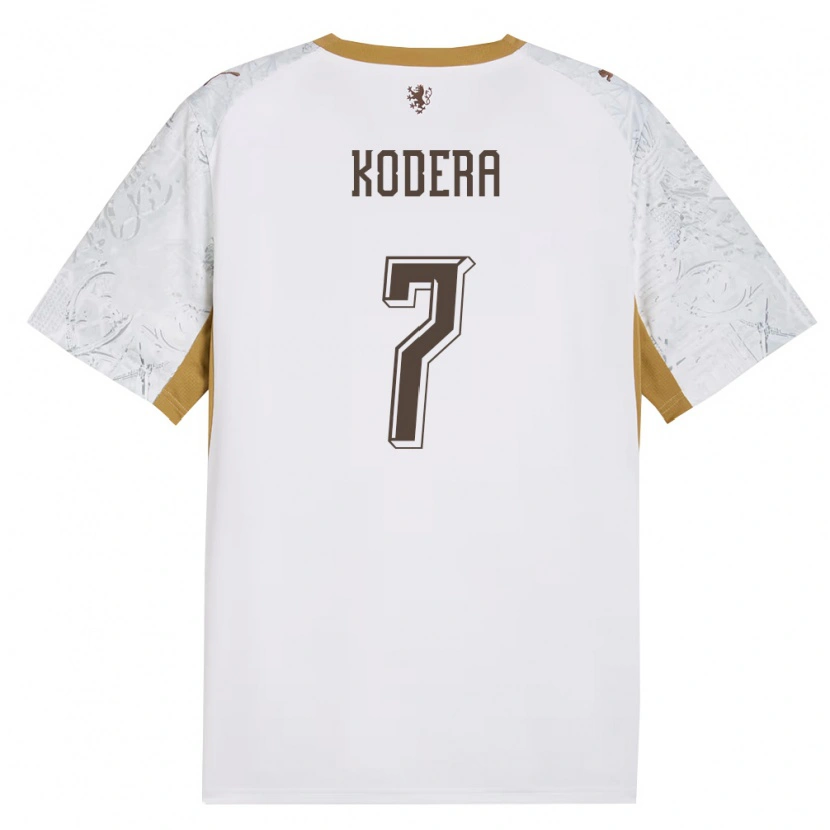 Danxen Män Tjeckien Matyas Kodera #7 Off-White Guld Grå Bortatröja Matchtröjor 26-28 Tröjor T-Tröja