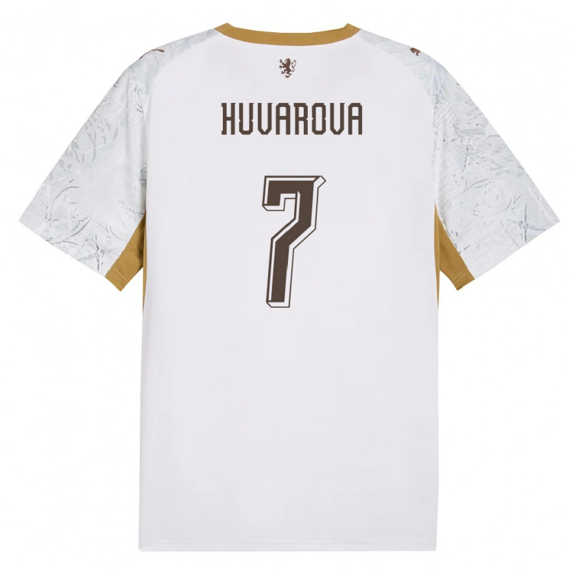 Danxen Män Tjeckien Dominika Huvarová #7 Off-White Guld Grå Bortatröja Matchtröjor 26-28 Tröjor T-Tröja