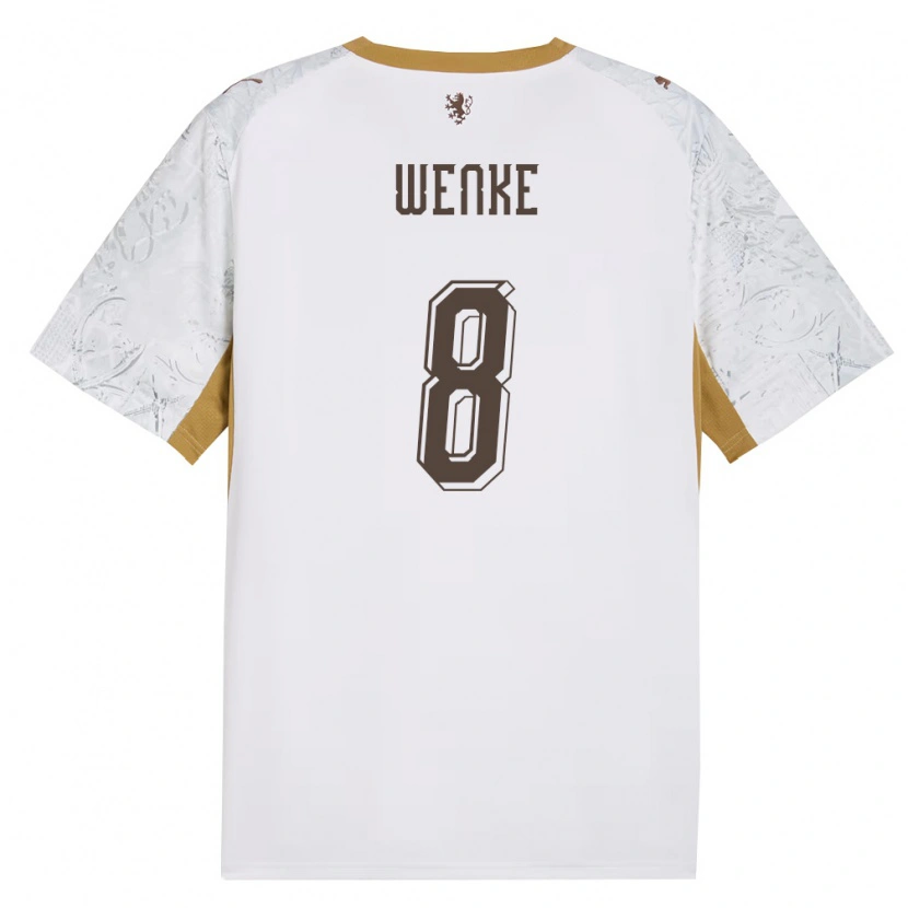 Danxen Män Tjeckien Eduard Wenke #8 Off-White Guld Grå Bortatröja Matchtröjor 26-28 Tröjor T-Tröja