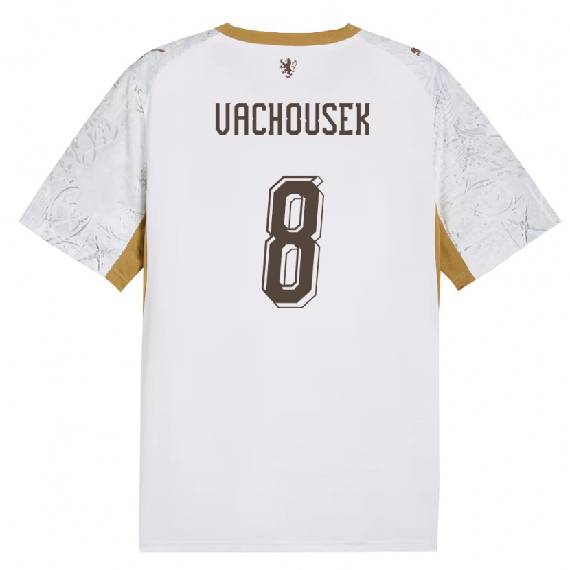 Danxen Män Tjeckien Tadeas Vachousek #8 Off-White Guld Grå Bortatröja Matchtröjor 26-28 Tröjor T-Tröja