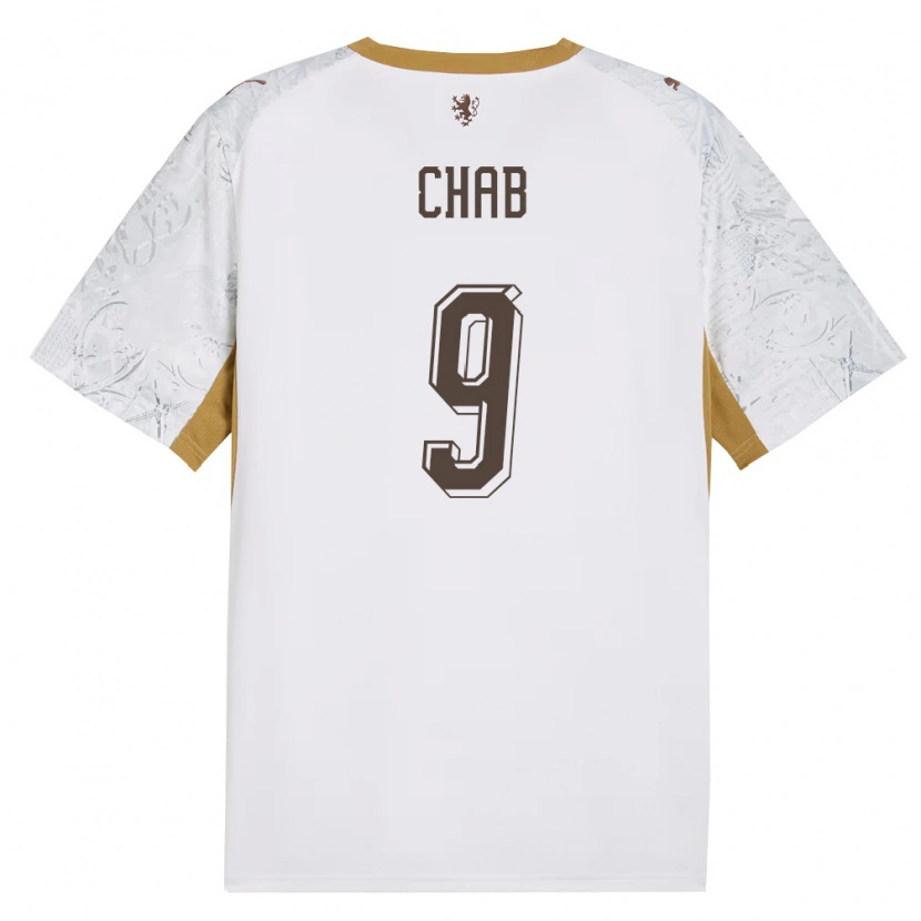 Danxen Män Tjeckien Adam Chab #9 Off-White Guld Grå Bortatröja Matchtröjor 26-28 Tröjor T-Tröja