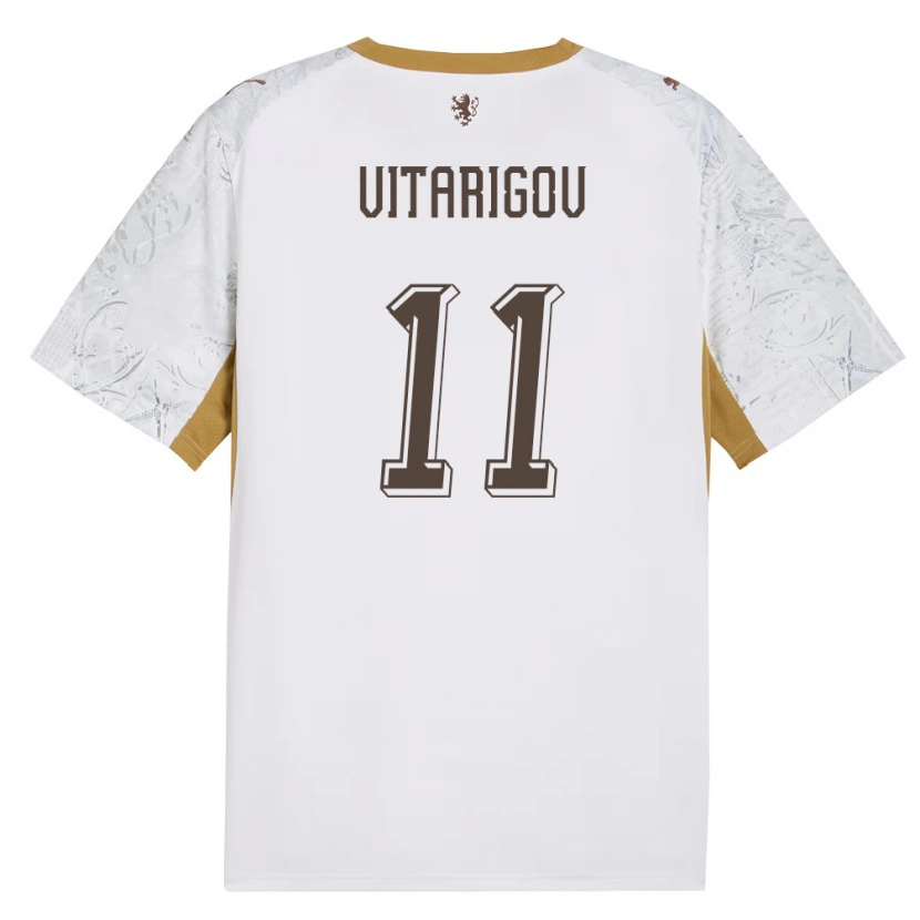 Danxen Män Tjeckien Arsen Vitarigov #11 Off-White Guld Grå Bortatröja Matchtröjor 26-28 Tröjor T-Tröja