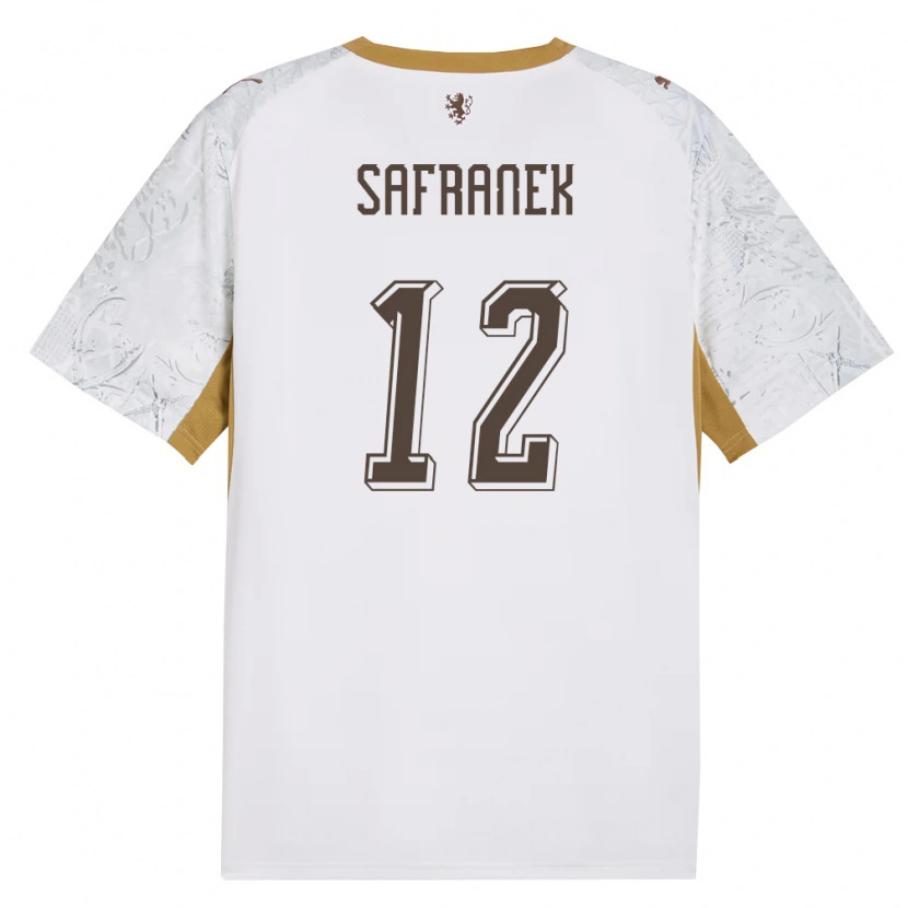 Danxen Män Tjeckien Adam Safranek #12 Off-White Guld Grå Bortatröja Matchtröjor 26-28 Tröjor T-Tröja