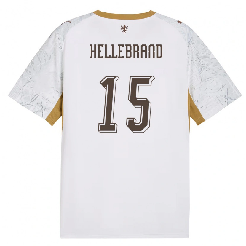 Danxen Män Tjeckien Patrik Hellebrand #15 Off-White Guld Grå Bortatröja Matchtröjor 26-28 Tröjor T-Tröja