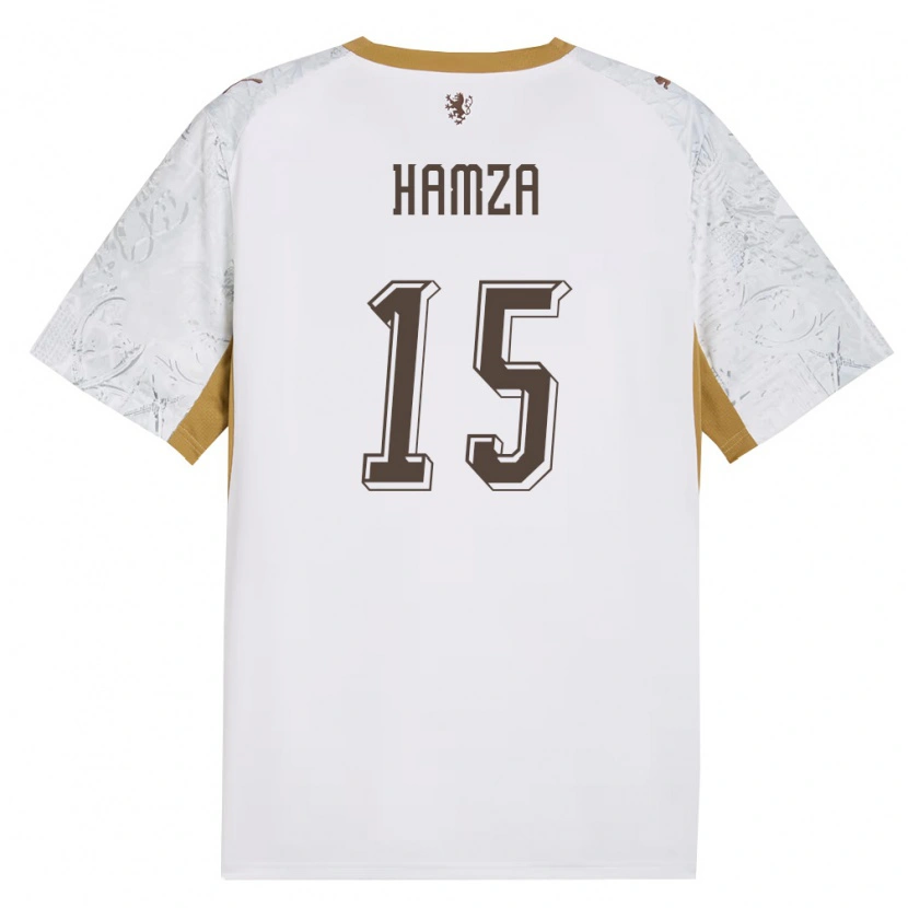 Danxen Män Tjeckien Jiri Hamza #15 Off-White Guld Grå Bortatröja Matchtröjor 26-28 Tröjor T-Tröja