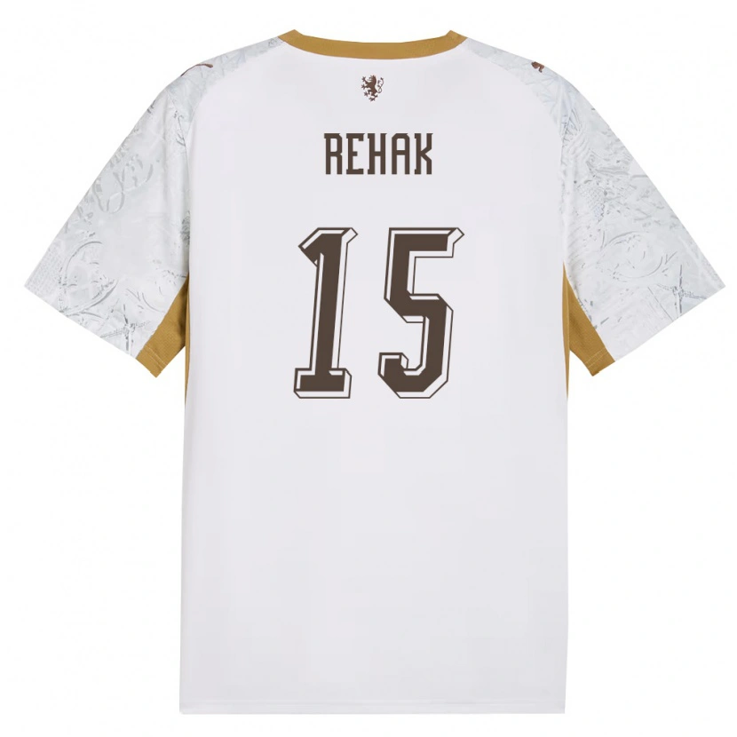 Danxen Män Tjeckien Jakub Rehak #15 Off-White Guld Grå Bortatröja Matchtröjor 26-28 Tröjor T-Tröja