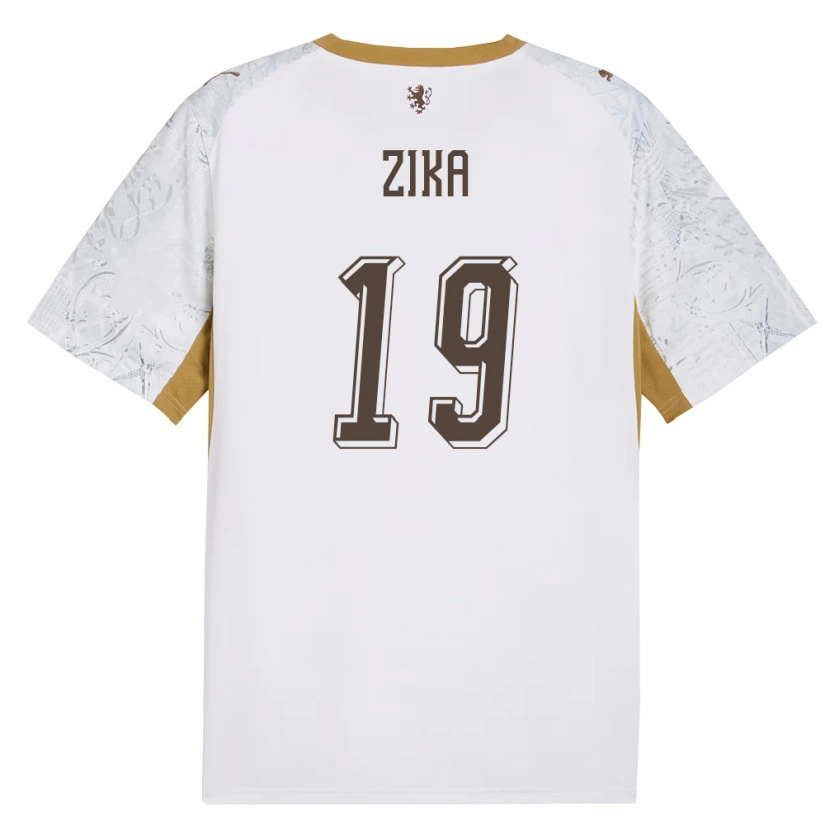 Danxen Män Tjeckien Petr Zika #19 Off-White Guld Grå Bortatröja Matchtröjor 26-28 Tröjor T-Tröja