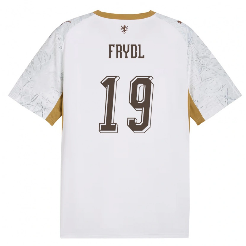 Danxen Män Tjeckien Tadeas Frydl #19 Off-White Guld Grå Bortatröja Matchtröjor 26-28 Tröjor T-Tröja