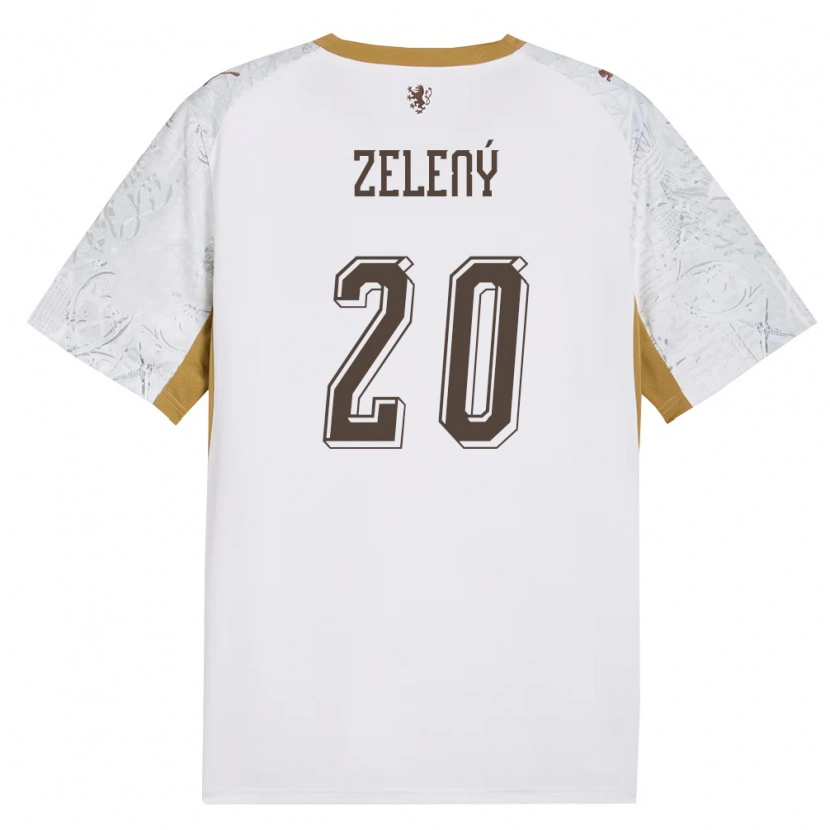 Danxen Män Tjeckien Jaroslav Zelený #20 Off-White Guld Grå Bortatröja Matchtröjor 26-28 Tröjor T-Tröja
