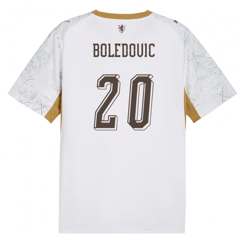 Danxen Män Tjeckien Tobias Boledovic #20 Off-White Guld Grå Bortatröja Matchtröjor 26-28 Tröjor T-Tröja