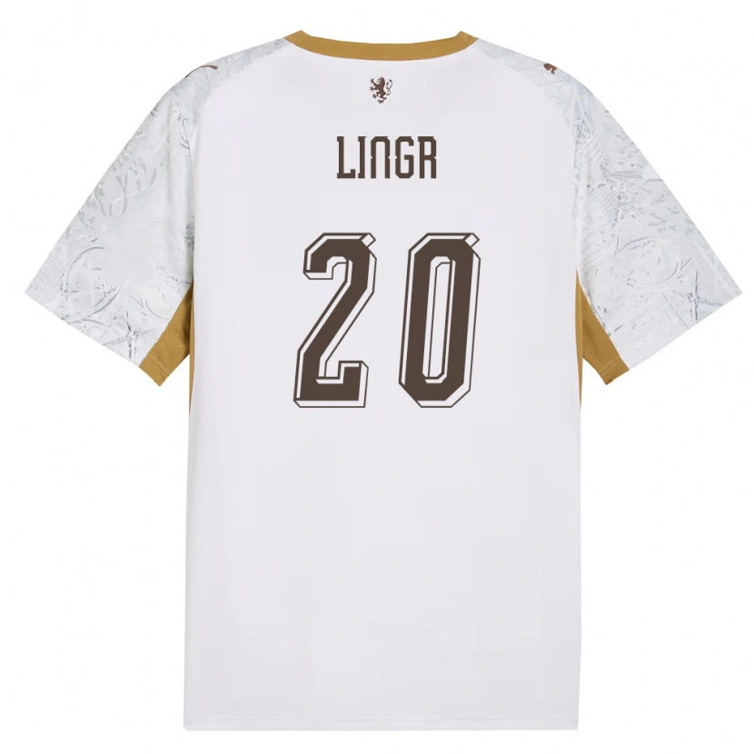 Danxen Män Tjeckien Ondrej Lingr #20 Off-White Guld Grå Bortatröja Matchtröjor 26-28 Tröjor T-Tröja