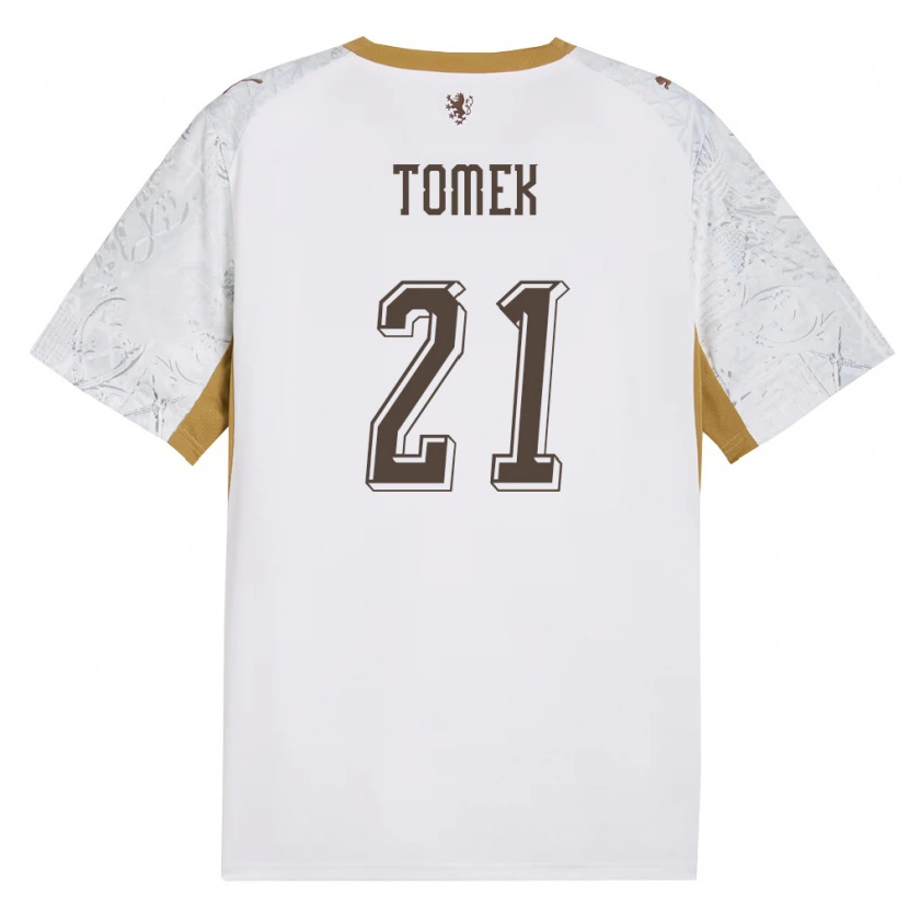 Danxen Män Tjeckien Matyas Tomek #21 Off-White Guld Grå Bortatröja Matchtröjor 26-28 Tröjor T-Tröja