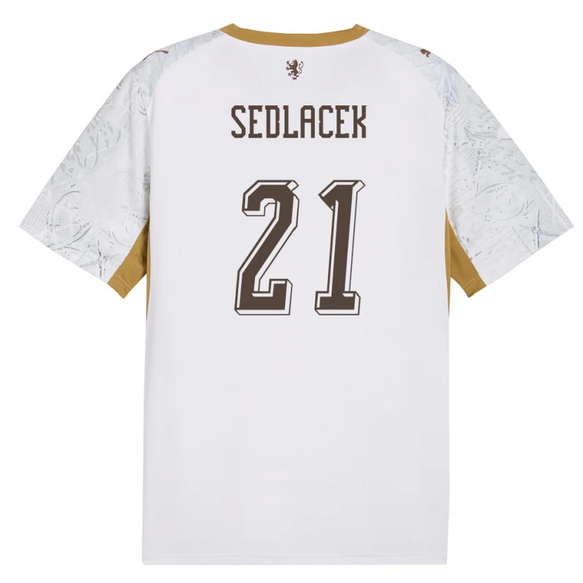 Danxen Män Tjeckien Alexandr Sedlacek #21 Off-White Guld Grå Bortatröja Matchtröjor 26-28 Tröjor T-Tröja