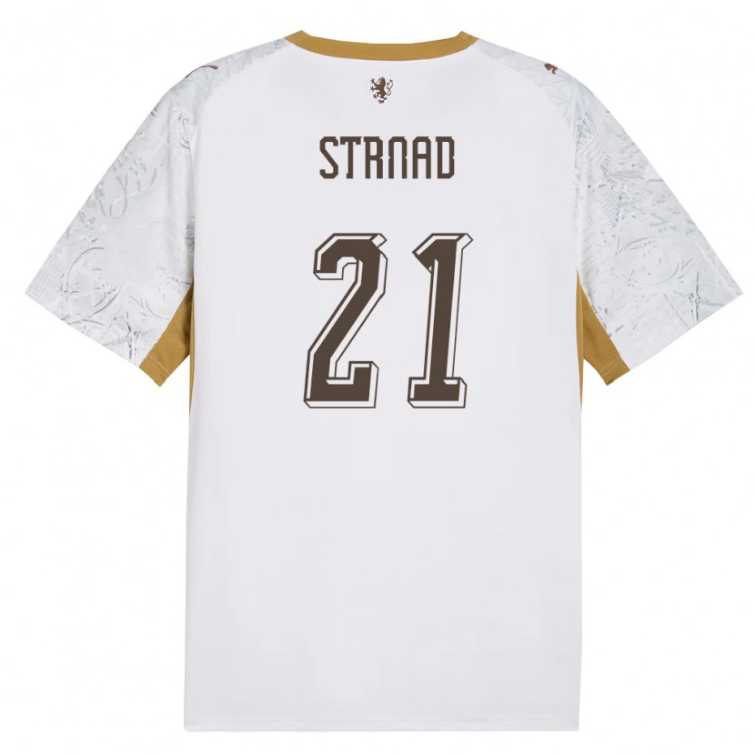 Danxen Män Tjeckien Martin Strnad #21 Off-White Guld Grå Bortatröja Matchtröjor 26-28 Tröjor T-Tröja